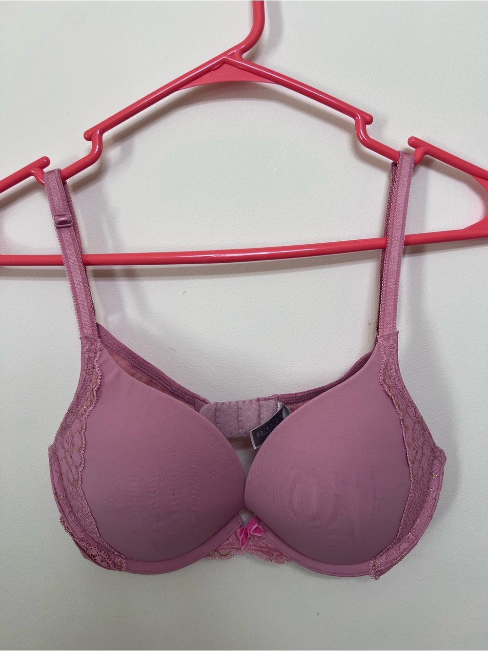 Victoria's Secret Dusty Mauve Lace-Trim T-Shirt Bra